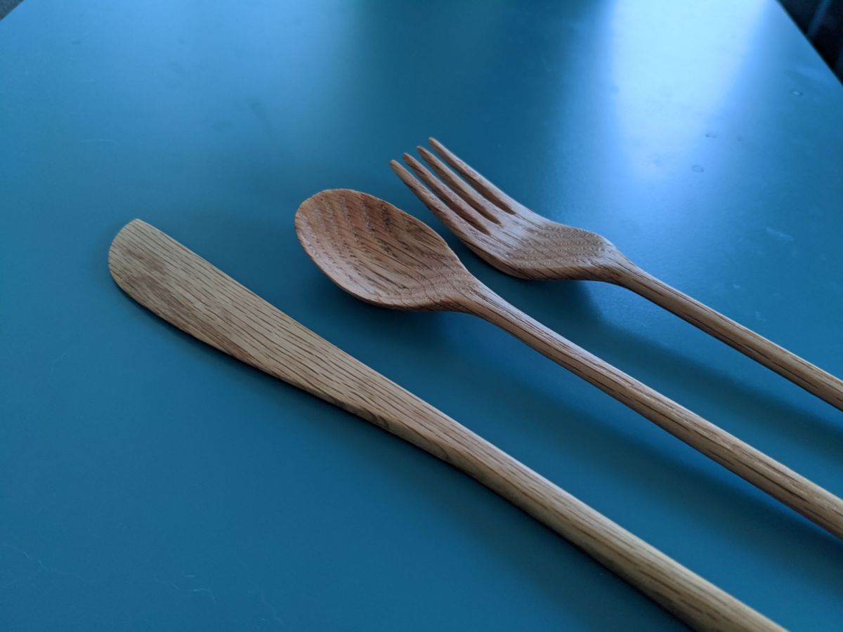 Oak Knife, Fork, and&nbsp;Spoon
